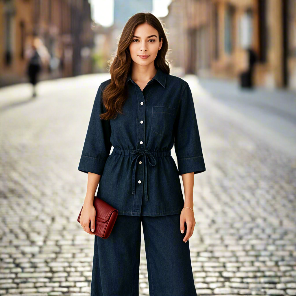 Outfit jeans chemise longue