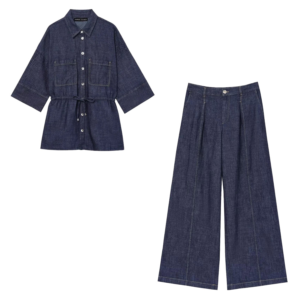 Outfit jeans chemise longue