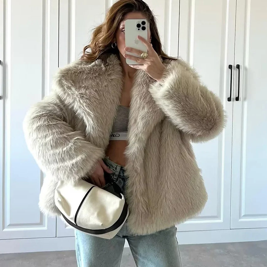 Veste en fausse fourrure moelleuse