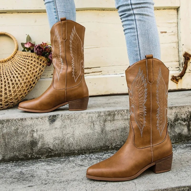 Bottes Santiags mi-mollet