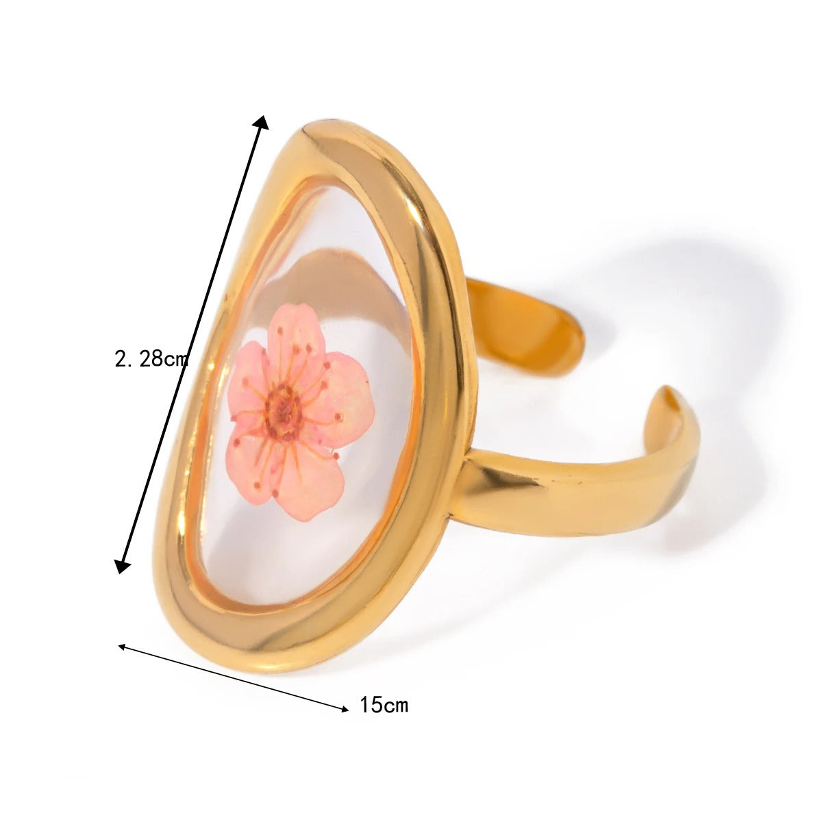 Bague avec fleurs séchées