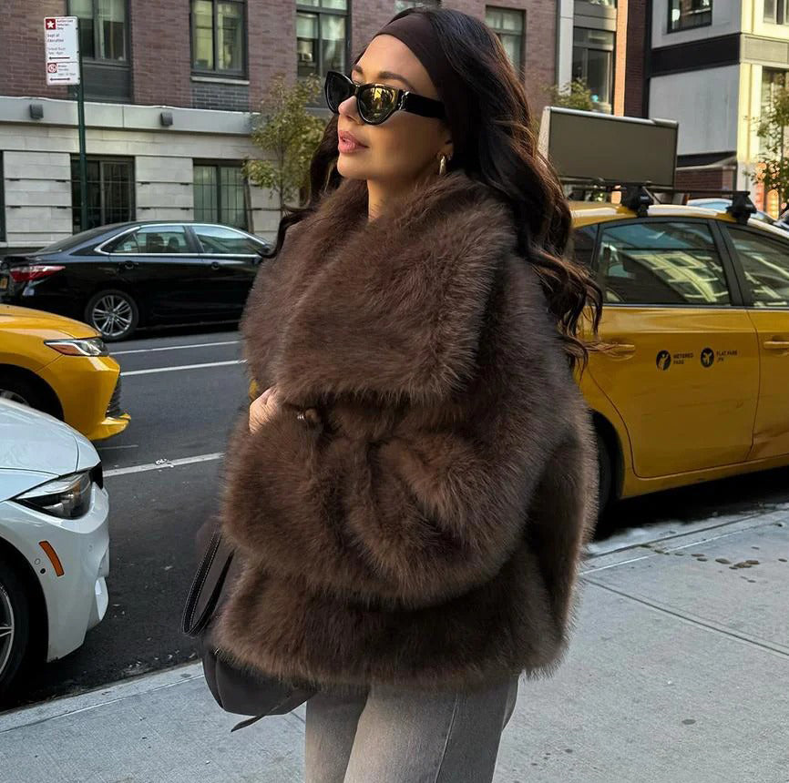 Veste en fausse fourrure moelleuse