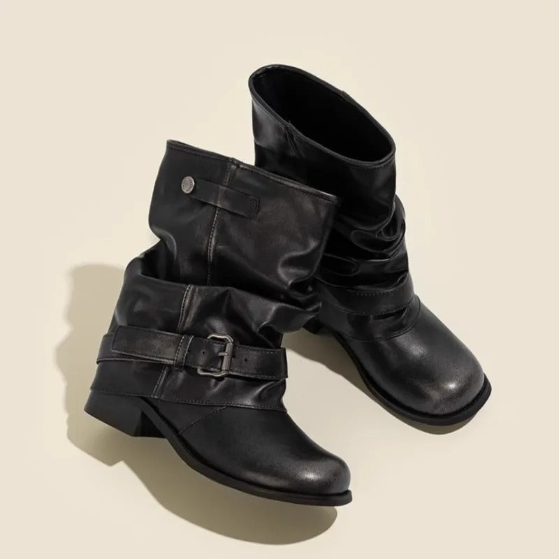 Bottes basses plissées