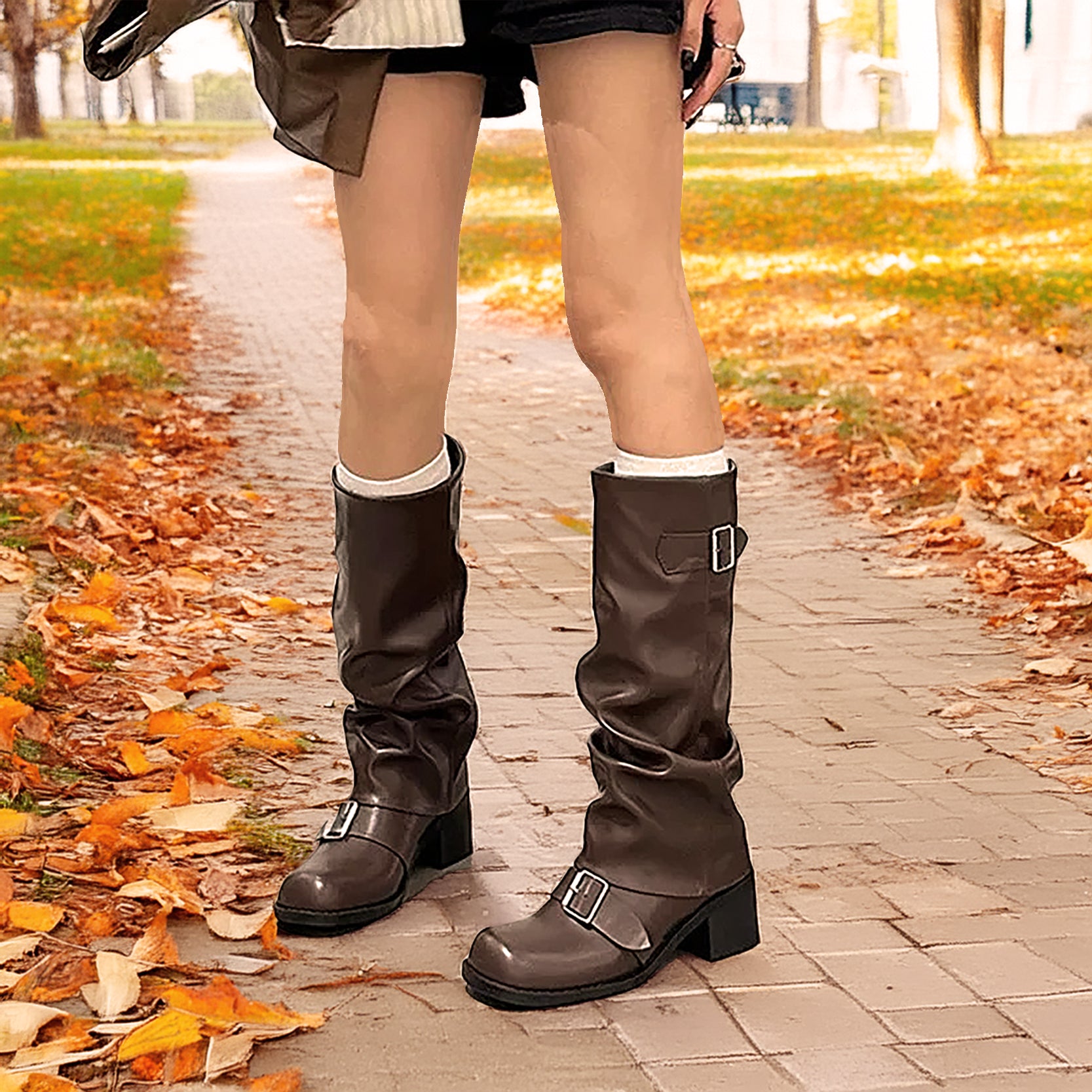 Bottes hautes plissée