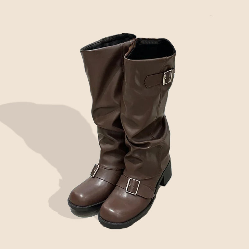 Bottes hautes plissée