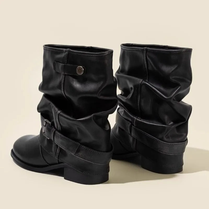 Bottes basses plissées