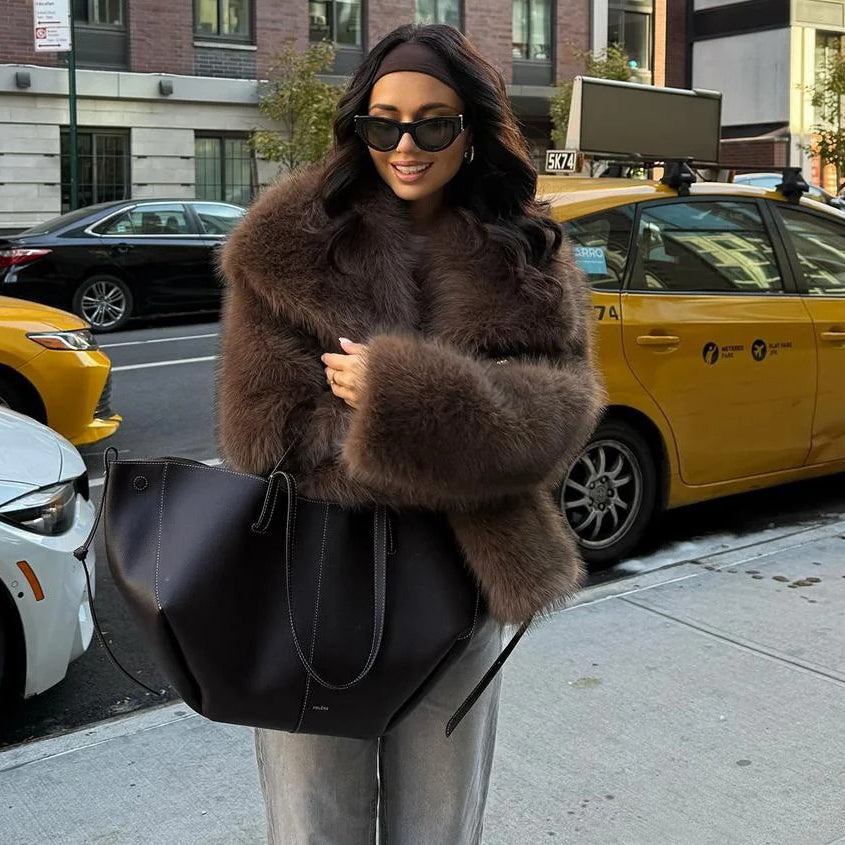 Veste en fausse fourrure moelleuse