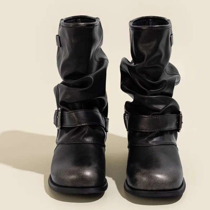 Bottes basses plissées