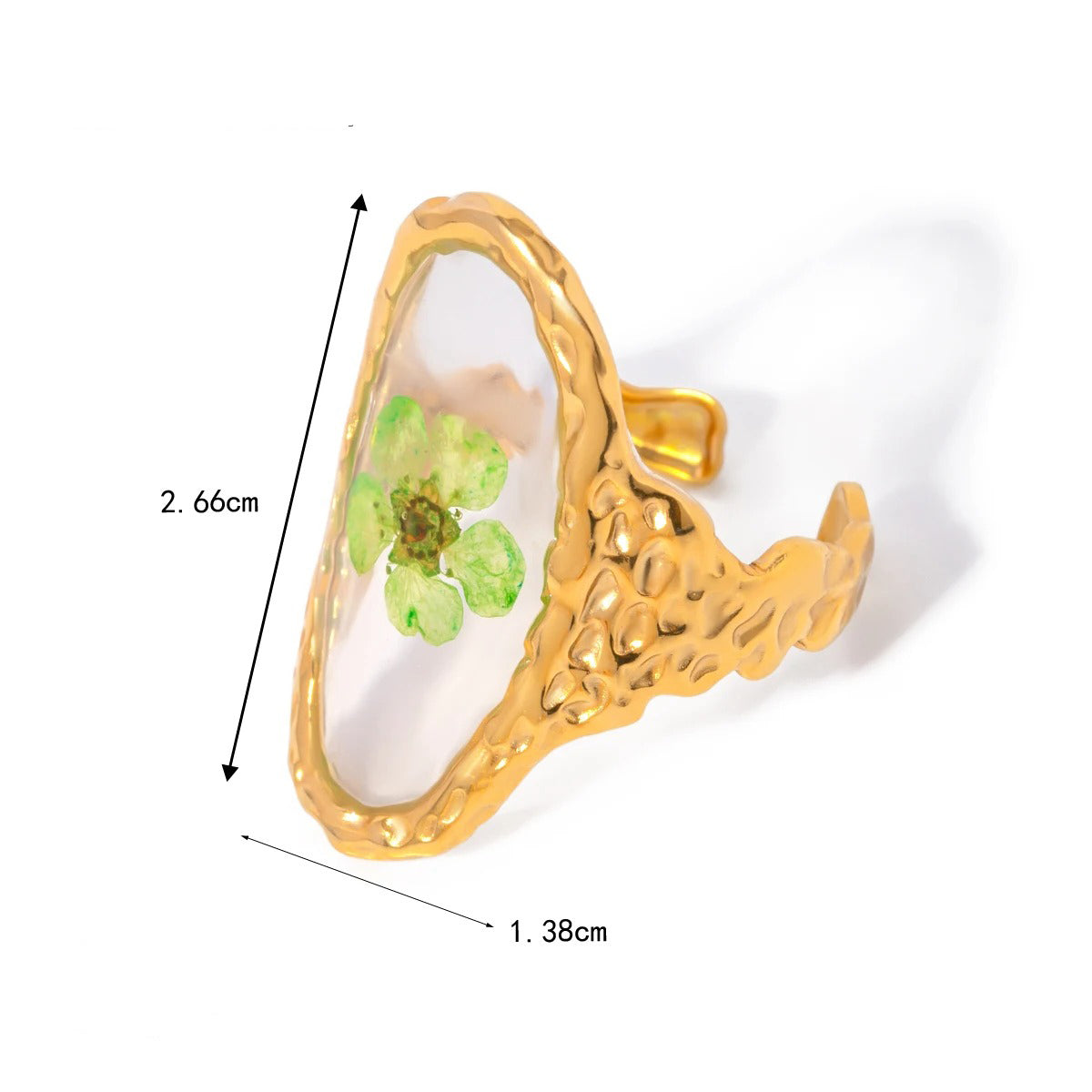 Bague avec fleurs séchées